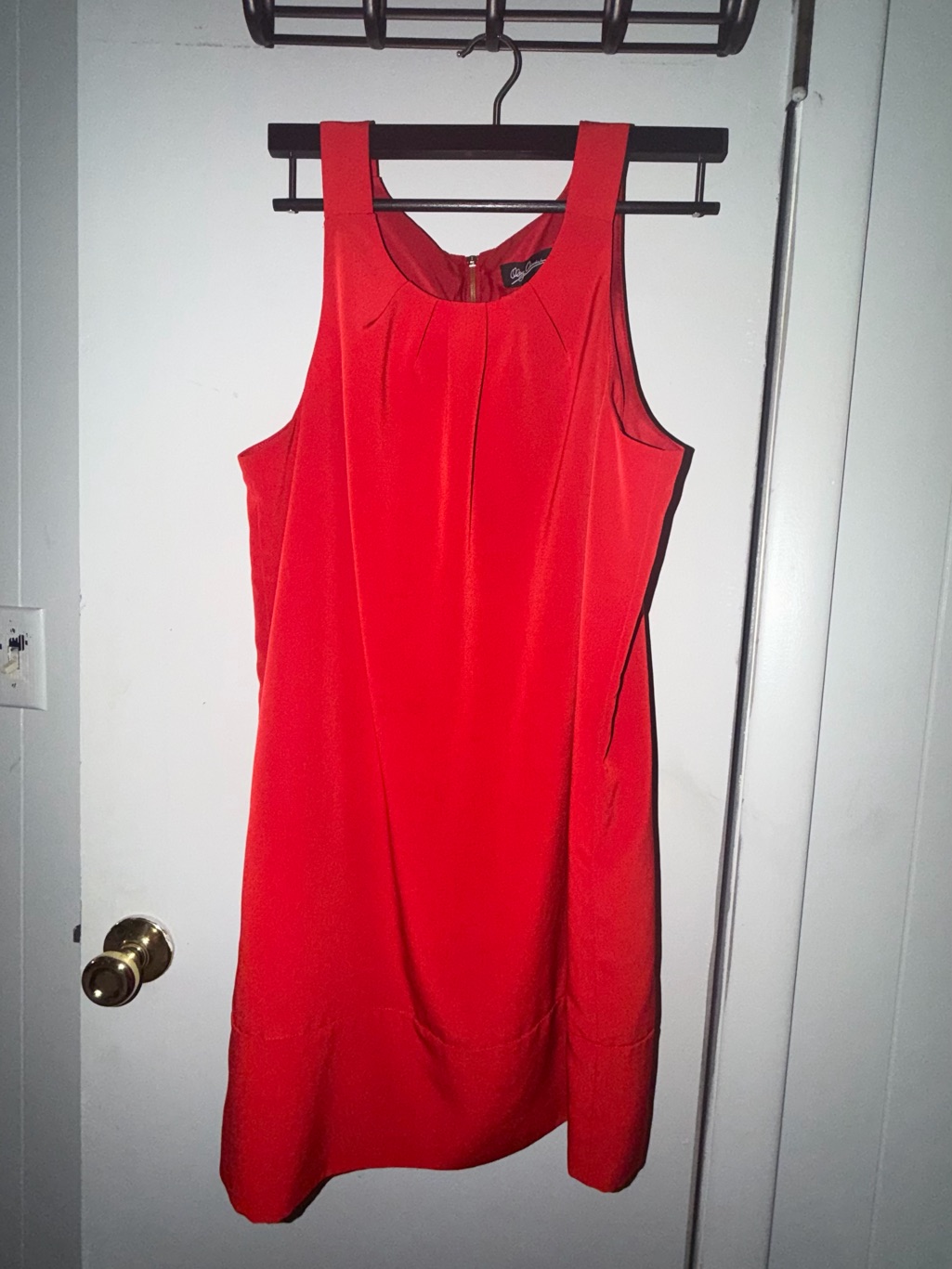 Oleg Cassini Vibrant Red Sleeveless Shift Mini Dress